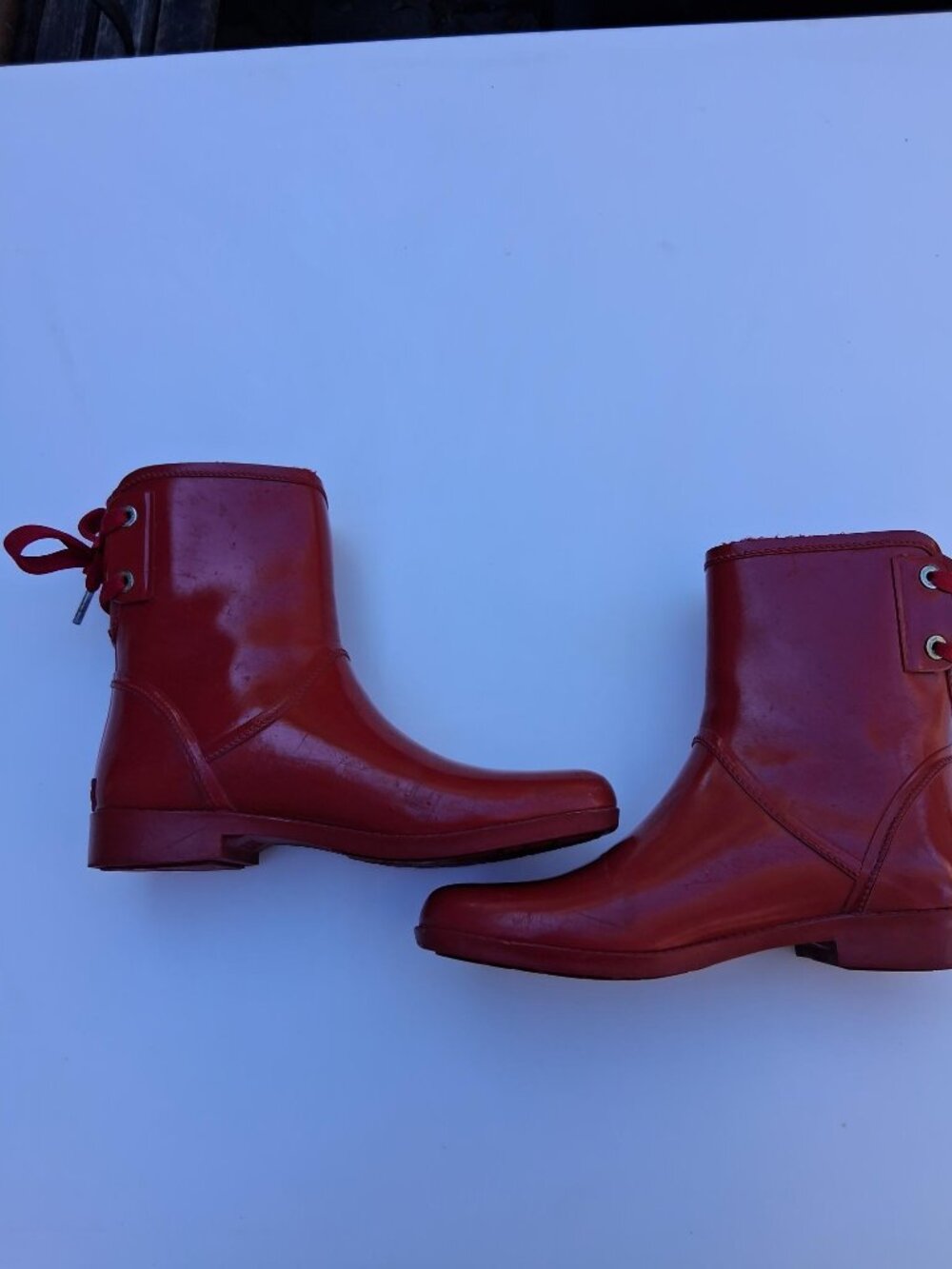 Michael Kors women's rain ankle boots, red (size 10)